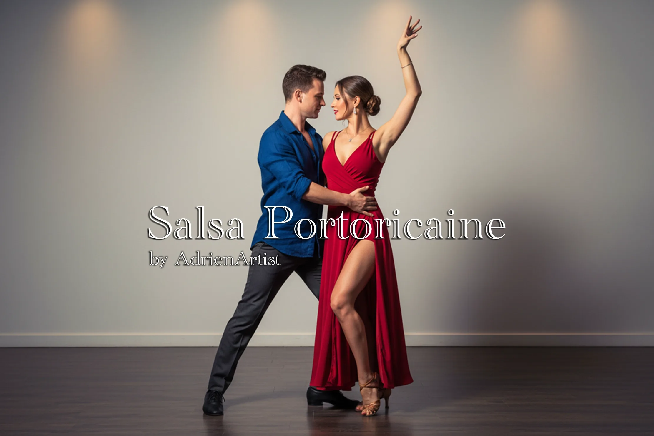 Adrien Artist en démonstration de salsa portoricaine pour ses cours en ligne.